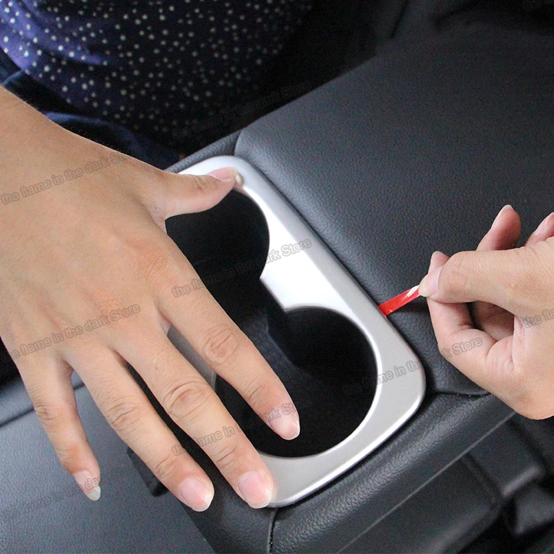 

Lsrtw2017 Abs Stainless Steel Car Rear Armrest Water Cup Frame for Hyundai Tucson 2015 2016 2017 2018 2019 2020