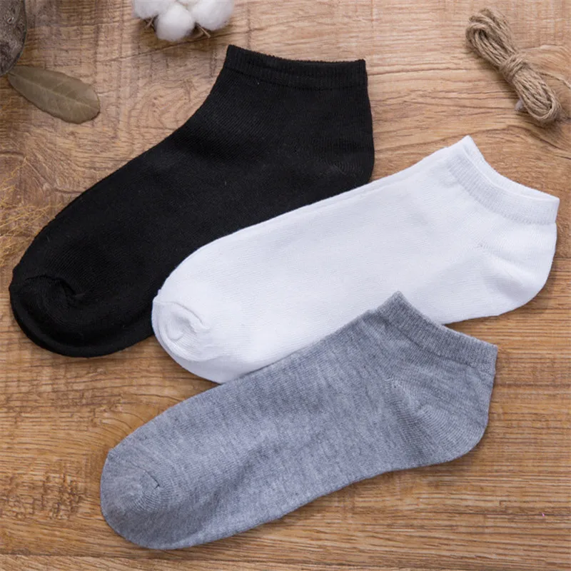 Women &amp Men Cotton Fiber Invisible Socks Casual Thin Breathable Anti-Bacterial Spring Summer Man Black Short 10 Pairs/Lot | Мужская