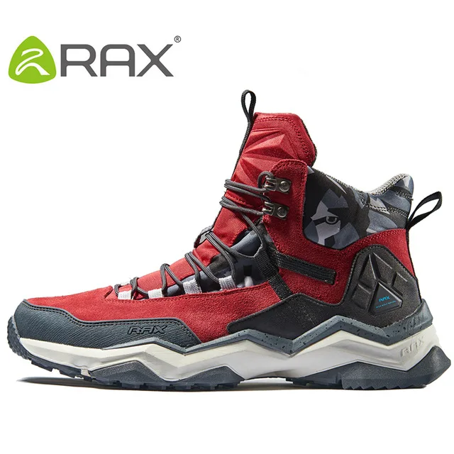 

RAX Mens Waterproof Hiking Boots Genuine Leather Hiking Shoes Men Breathable Mountain Trekking Shoes Outdoor Man Climbing Shoes