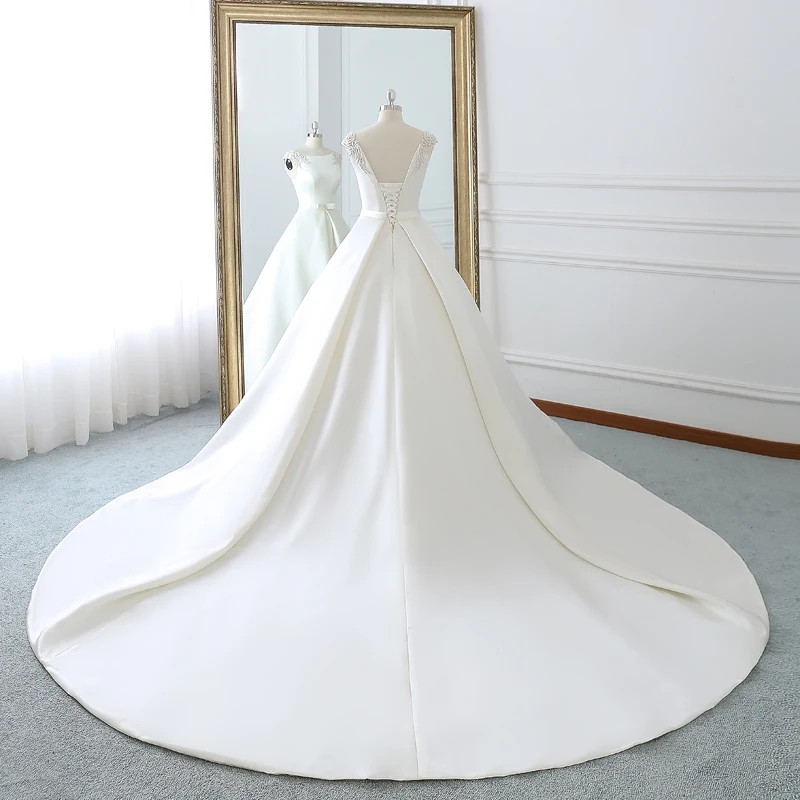 Классическое атласное платье FOLOBE без рукавов длинная трапециевидная юбка с