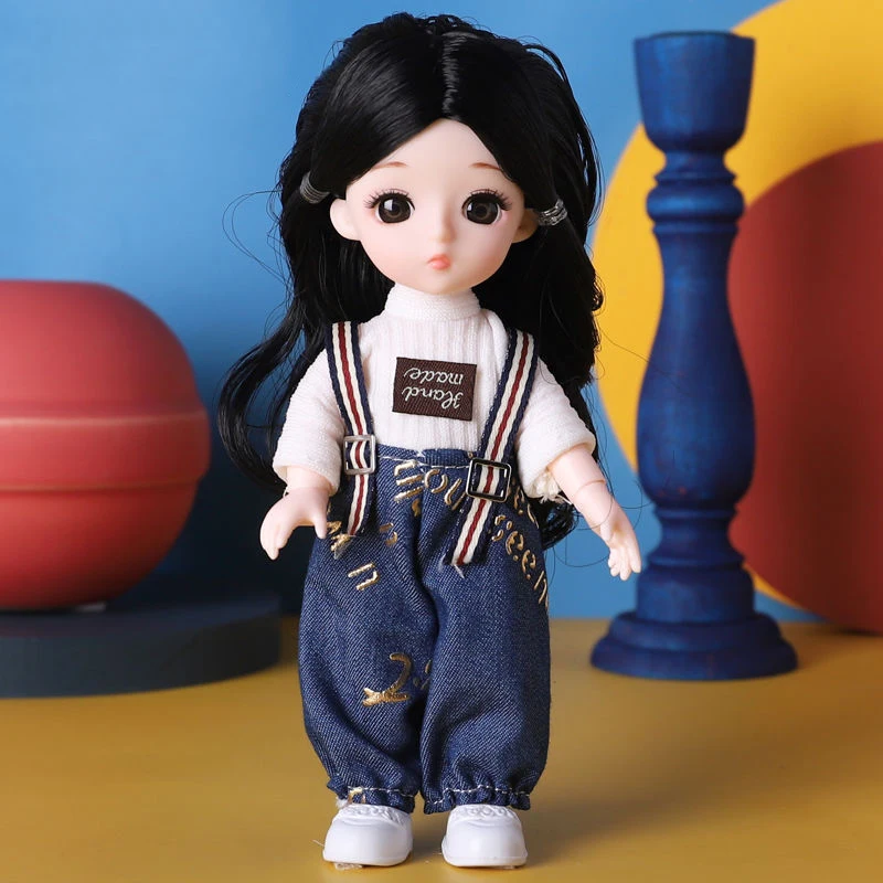 16 см BJD мини кукла 13 подвижных шарниров девочка ребенок 3D большие глаза красивая