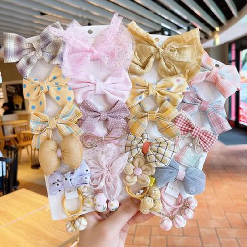 

7 шт/лот милые горошек бант заколка для волос дети , бантов набор заколок детских заколки девочки бантики для волос заколочки для малышей дет...