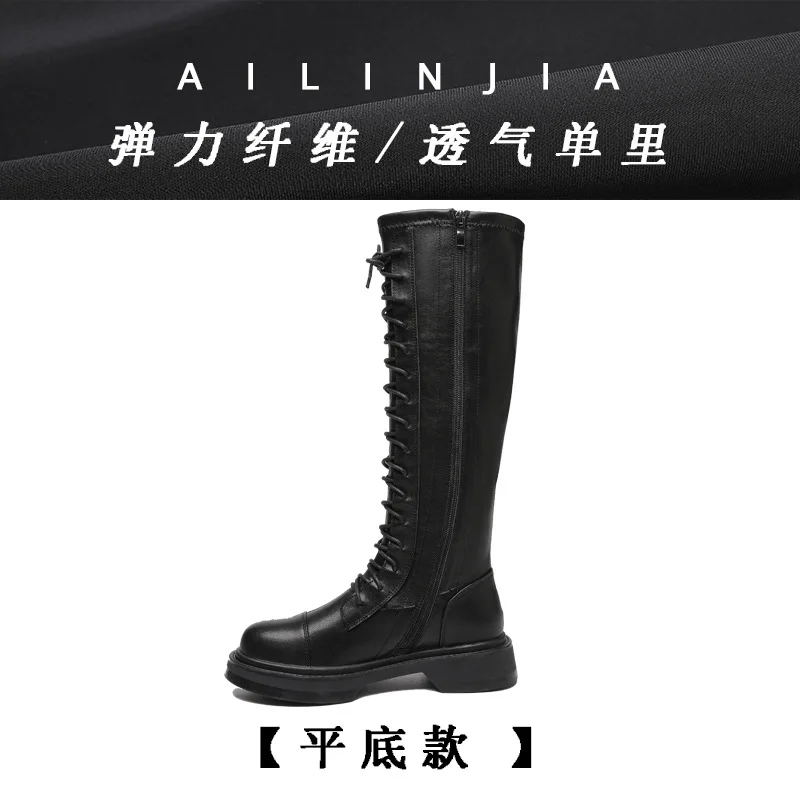 

Autumn and winter 2020 new boots women's knee length boots leather British boots High boots