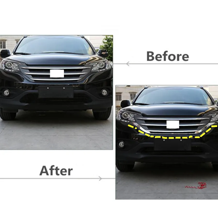 

Автомобильная хромированная решетка для Honda CRV, передняя Верхняя решетка решетки для Honda CRV CR-V, 2012, 2013, 2014, 2015, 2016, 2 шт.