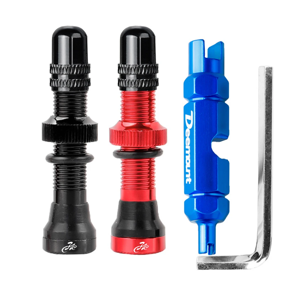 

Tubeless Schrader A/V Valve with Valve Core Remover CNC Machined Anodized Valves for MTB Road Bike Tubeless Rims Bicycle Valve
