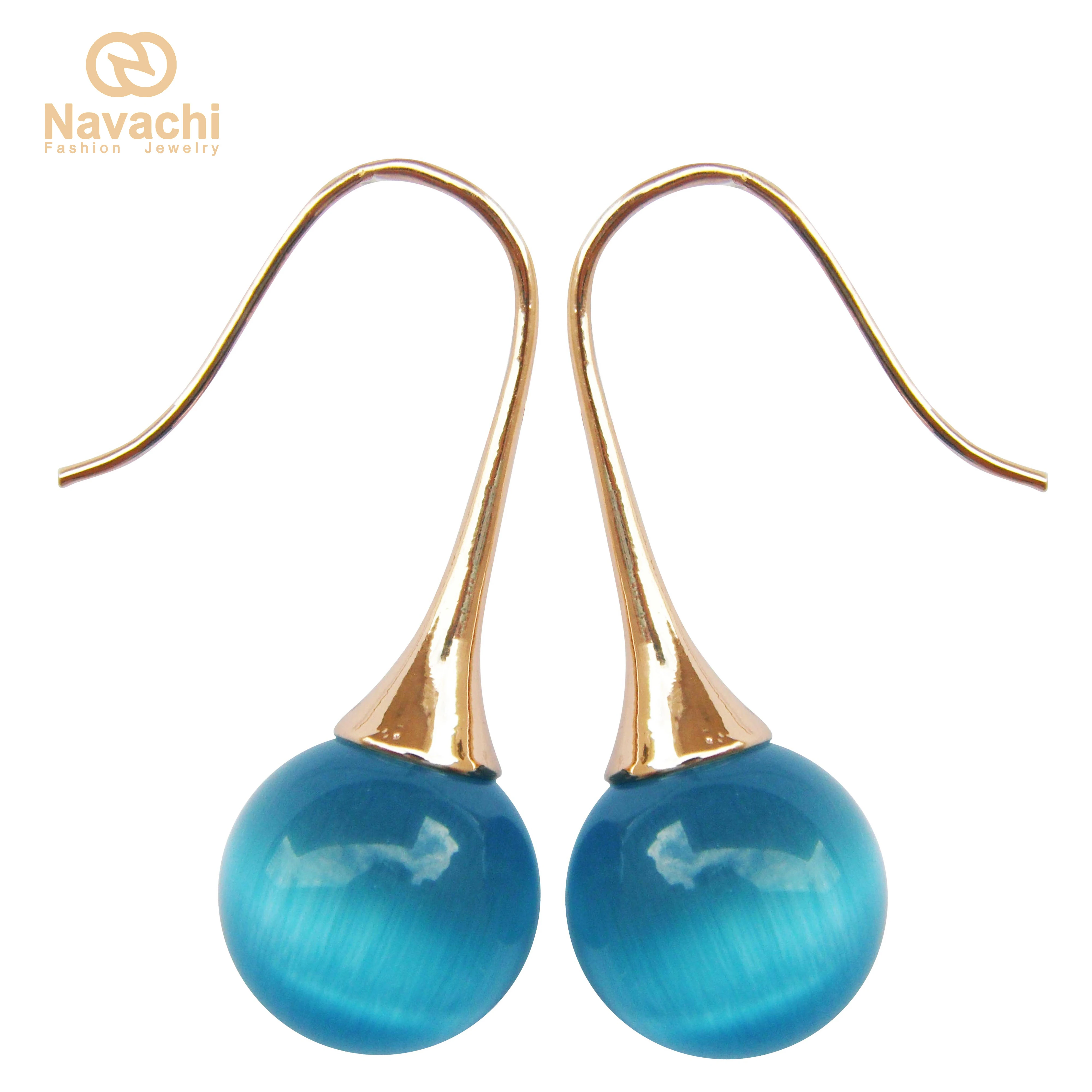 Навачи белый шар опал желтый GP уши крюк серьги SMT1989|hook earrings|earrings earringyellow earrings |