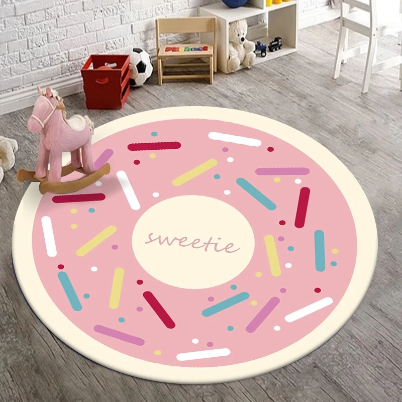 

Cartoon donuts children non-slip round rugs floor mats bedroom living room home decoration