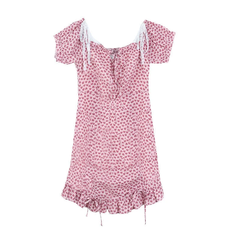 

Pink Dresses Plus Size Girl Y2K Summer Harajuku Vintage Streetwear Cute Mini Sexy Party Bodycon Dress Women Gothic Hippie Kawaii