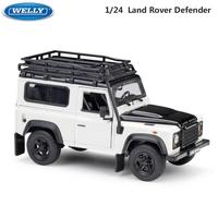 welly alloy model car 124 scale diecast car simulator land rover defender off road metal classictoy car for kid gift collection