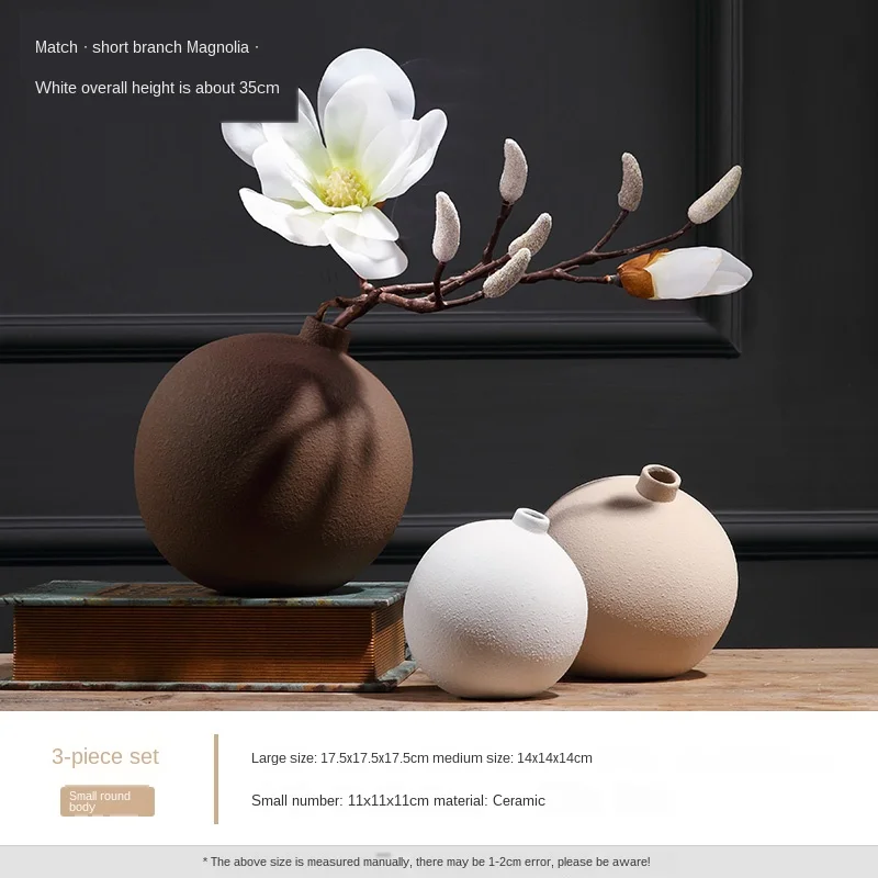 

Creative Ceramic vase Round artwork Home Decoration Floral bottle Flower arrangement Living room table Ceramic crafts