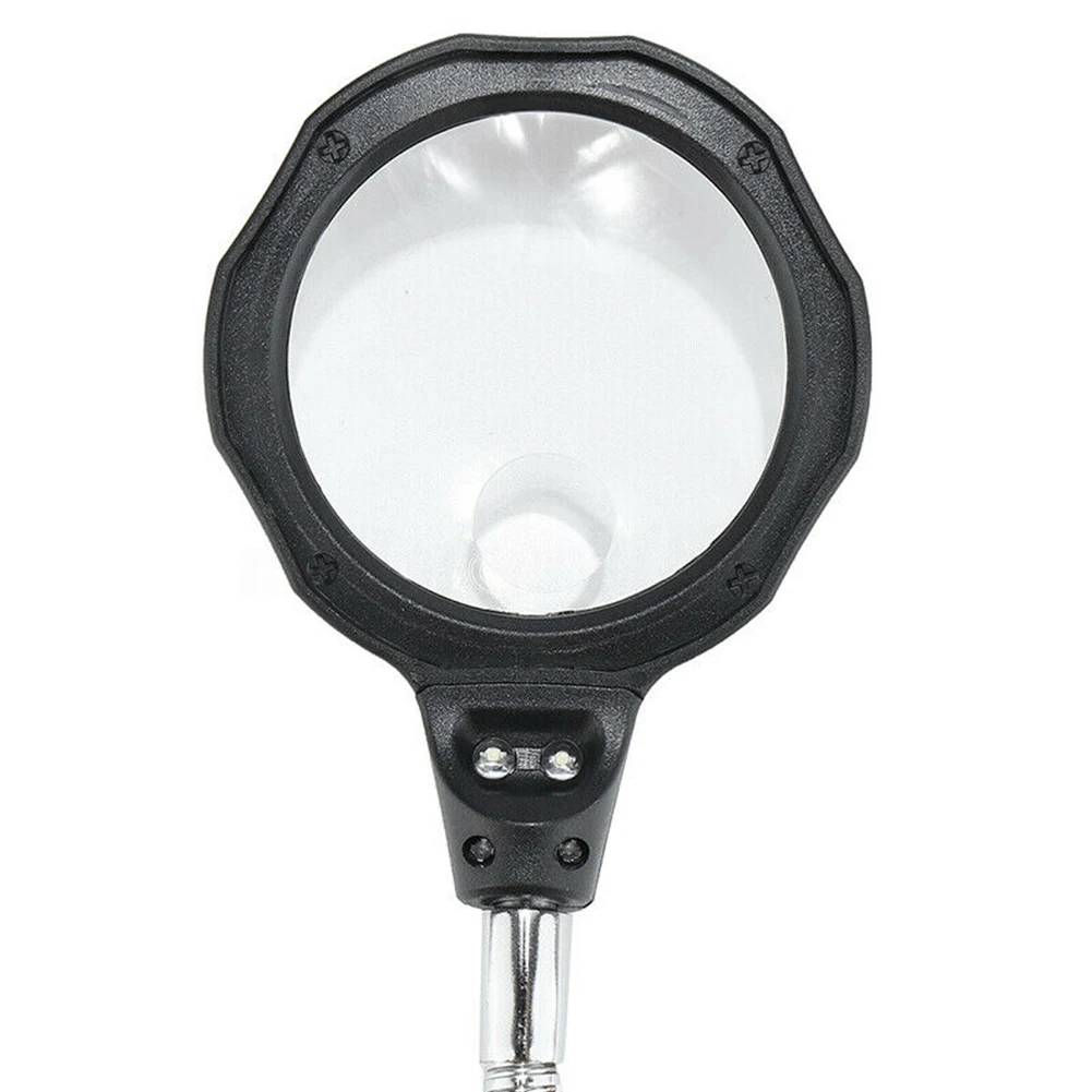 

Helping Hand Magnifying Glass High Definition LED Light Tools Soldering Iron Stand Inspection 3.5X 12X Lens Desktop Magnifier