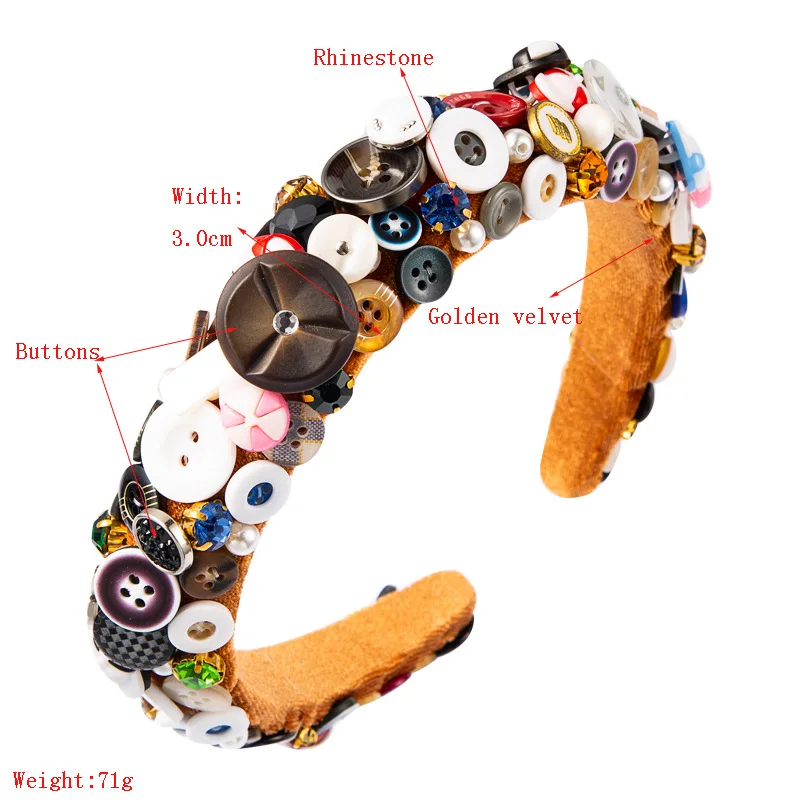 

Colorful Button Headbands for Women Geometric Hair Band Female New Bangs Clip Hair Clip Wash Face Headband Hair Accessories New