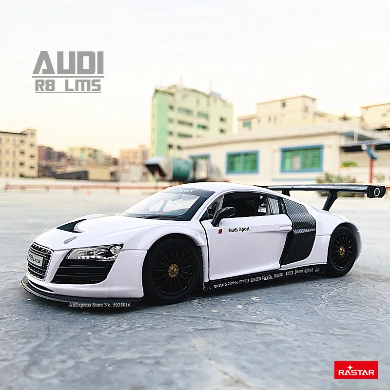 Rastar 1:24 Audi R8 суперкар Статический Моделирование литья под давлением