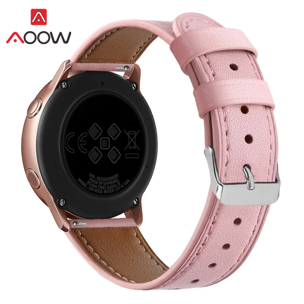 Ремешок для часов из натуральной кожи с цветочным принтом для samsung Galaxy Watch Active 42 мм S2 Розовый Красный сменный ремешок для браслета 20 мм