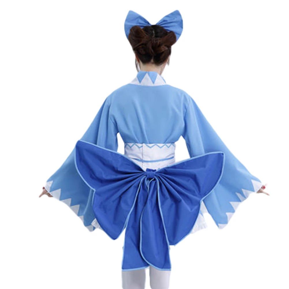 Brdwn Touhou Project Girls Cirno косплей костюм кимоно халат фартук платье |