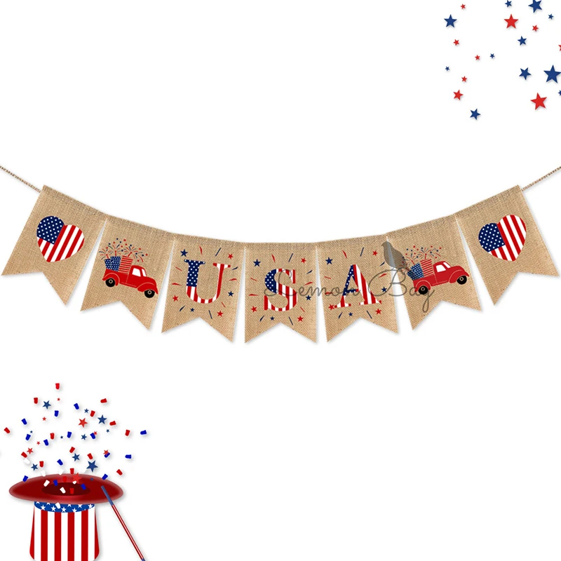 1 шт. флаги американский флаг овсянка баннер небольшой День независимости США