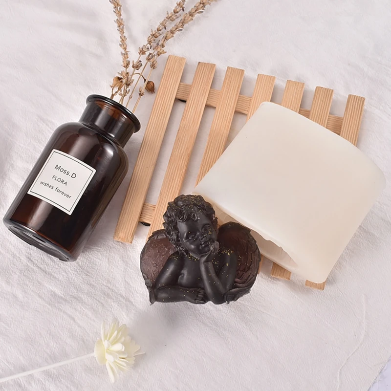 

Силиконовая форма «сделай сам» для изделий из смолы, форма для штукатурки, 3D стерео форма в виде маленького ангела, Ароматизированная свеча,...