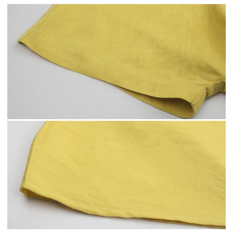 

ATUENDO Summer Vintage Solid Yellow Dress for Women Bohemian Casual Sexy Short Sleeve Robe Boho Wedding Guest High Waist Dresses