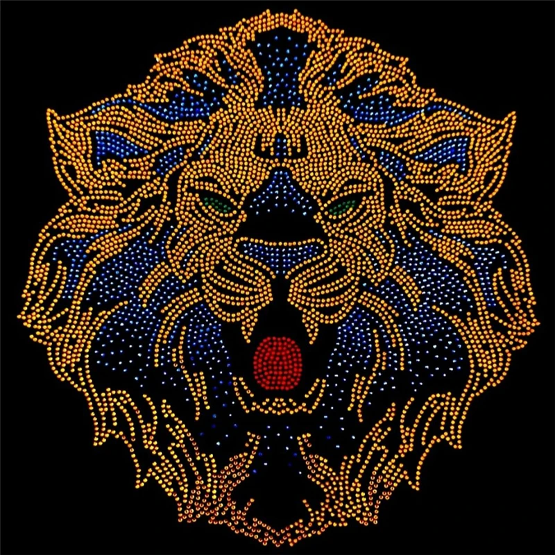 

Asian Plus Size Men's Sweater Rhinestone Lion Head Trend Brand Pullover Hot Selling Slim Sweatshirt