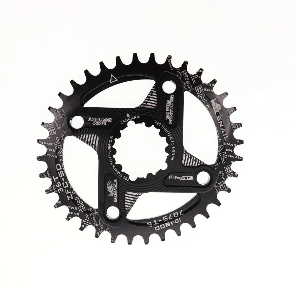 36T black Улитка овальная Звездочка 6 мм офсетная XX1 Eagle X01 GX X1 X0 X9 для sram gxp DM 30T 32T 34T 36 38 MTB дорожный велосипед с прямым креплением - Цвет: 36T black