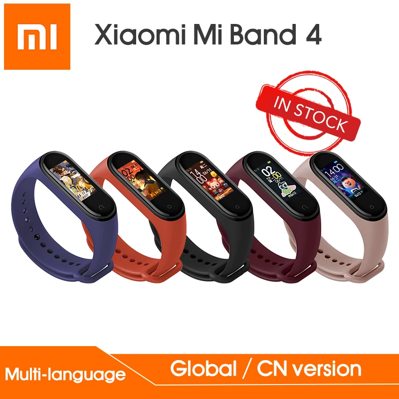 Xiaomi mi Band 4 умный Браслет глобальная версия AMOLED сенсорный экран 5ATM плавание mi ng водонепроницаемый спортивный браслет пульсометр
