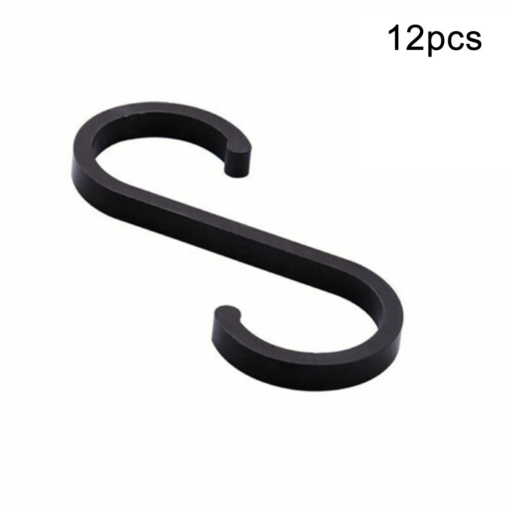 12 Pieces Space Aluminum S-shaped Hook Kitchen Pot Utensils Clothes Hanger Hanging Space Bedroom Kitchen Living Room Hook cs 12 24 in s hook s hook not include pot