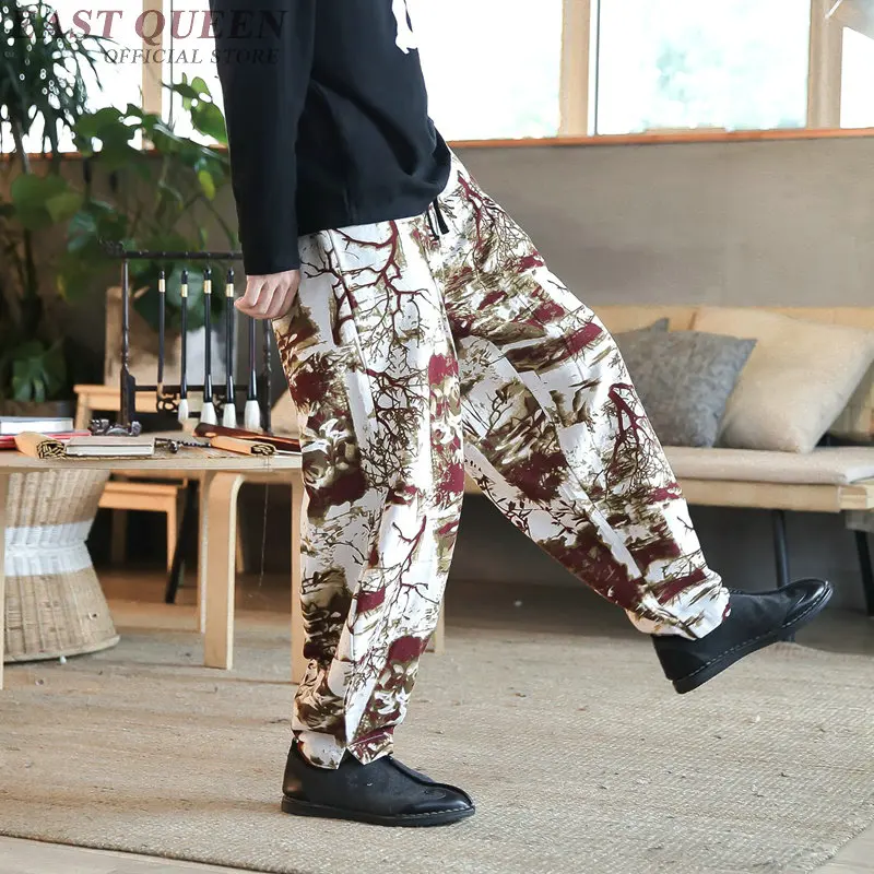 Мужская Восточная одежда мужские тренировочные брюки с принтом эластичным