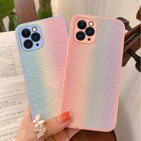 for iphone 12 pro case rainbow lace phone case for iphone 12 11 pro max xr xs max soft cloth phone back cover