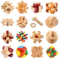 27 kinds creative 3d kong ming lock chinese traditional toy unique wooden puzzles classical intellectual cube educational toy
