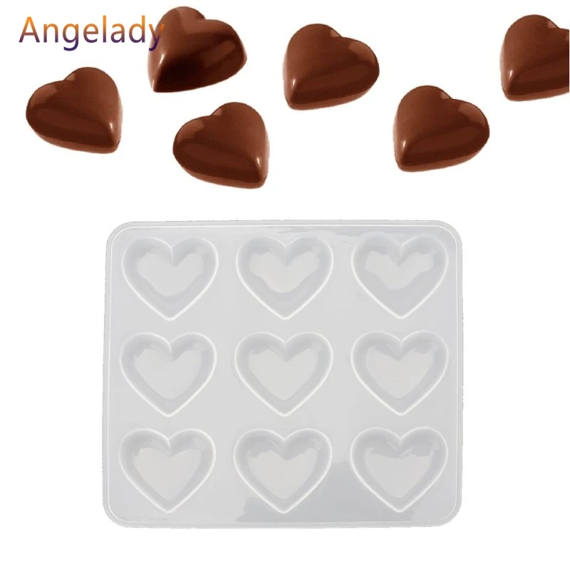 9 чашек сердце шоколадная силиконовая для десерта форма выпечки кекса Смола
