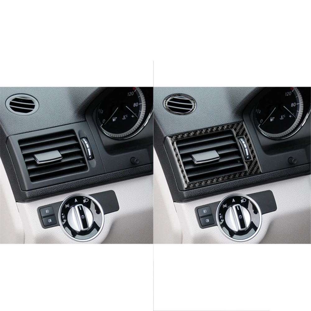 

Carbon Fiber Interior Decoration Center/Side Air Vent Outlet Frame Cover Trim for Mercedes Benz W204 C Class Decals Accessories