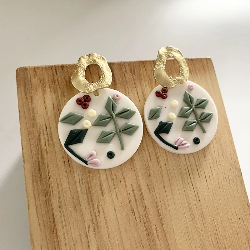 День Святого Патрика в горошек радужной расцветки полимерной глины серьги для