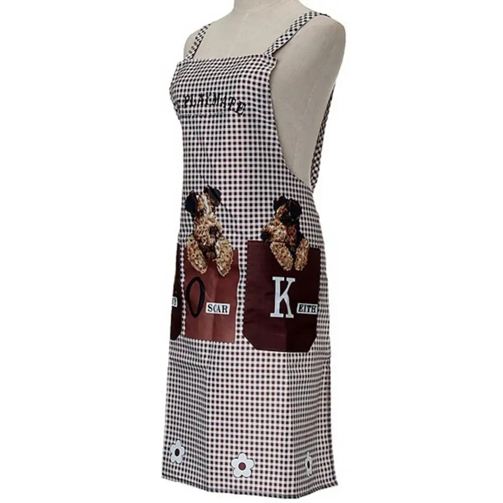 

Apron Waterproof Sleeveless Cute Pet Dog Pocket Overalls Kitchen Dress Smock