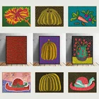 Yayoi Kusama, фиолетовая тыква, холст, абстрактные плакаты и принты, настенные картины для гостиной, Куадрос, домашний декор