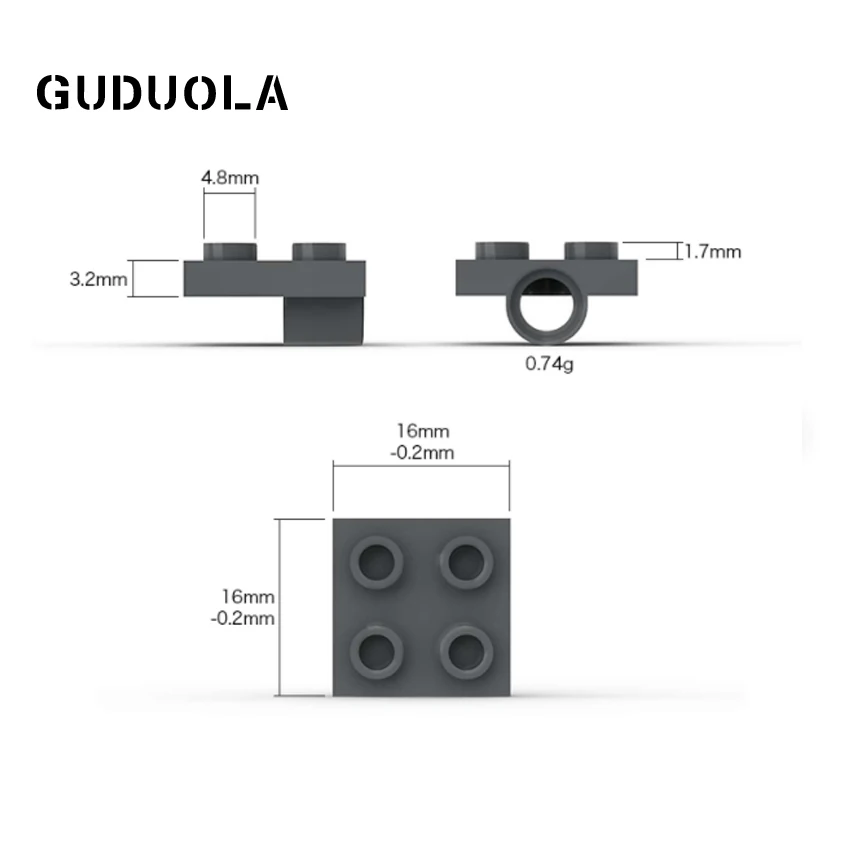 Guduola Special Plate 2x2 with Hole without Underneath Cross Support 2444 Bearing Block Build MOC Parts 50pcs/lot | Игрушки и хобби
