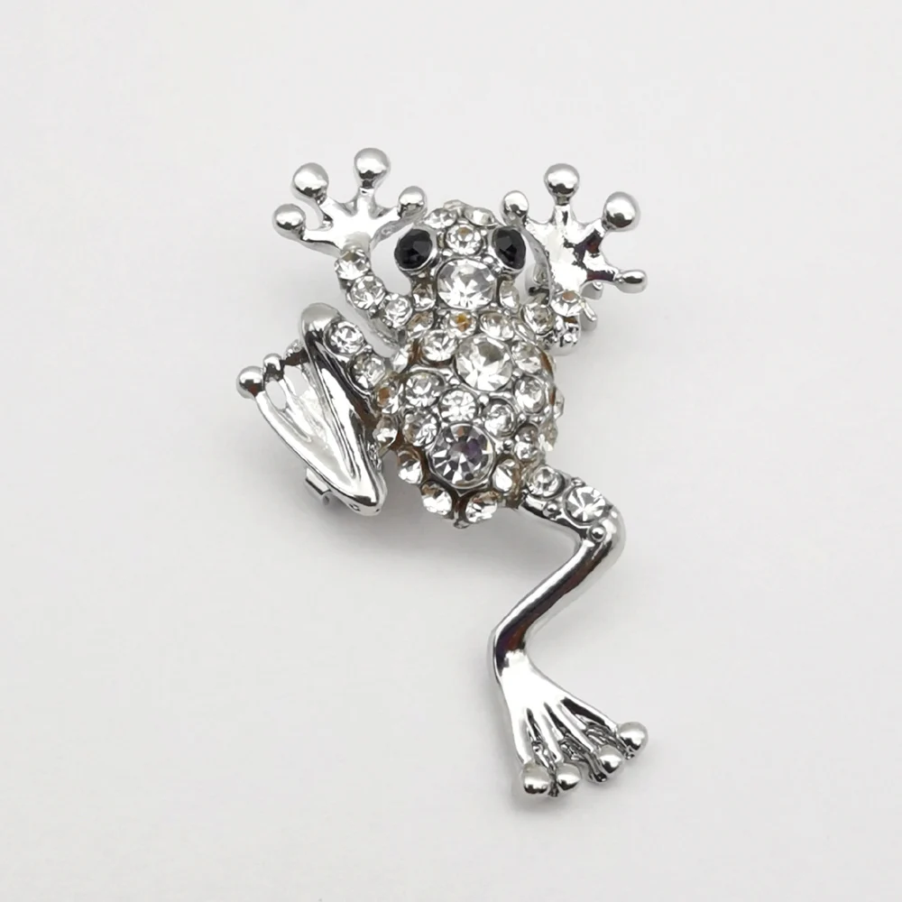 Женская брошь в форме лягушки с кристаллами для праздника свадебного торжества