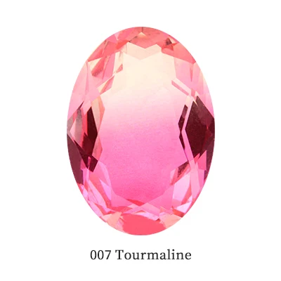 007 Tourmaline Розовый овальный Турмалин цветной горный хрусталь кристалл K9 стекло для изготовления ювелирных изделий точечный кристалл для рукоделия клей на одежде одежды - Цвет: 007 Tourmaline