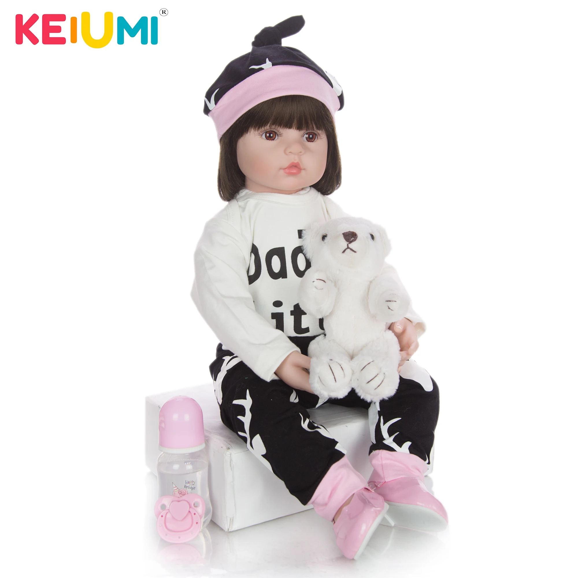 KEIUMI 24 дюйма настоящая как принцесса силиконовая кукла игрушки 100% ручная работа