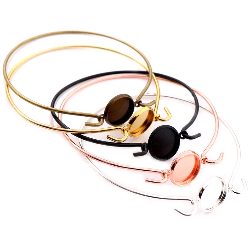 Высокое качество 2 шт. 12 мм черный серебристый позолоченный 5 цветов браслет