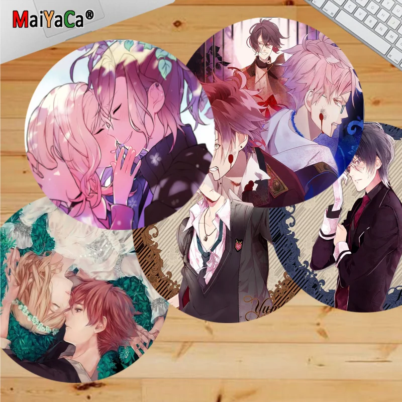 

Maiyaca Vintage Cool Diabolik Lovers Computer Gaming round Mousemats gaming Mousepad Rug For PC Laptop Notebook