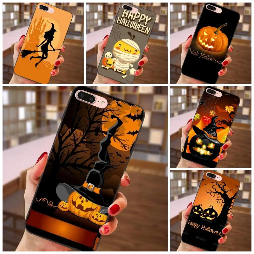Happy Halloween Ткань тыквы для samsung Galaxy Note 4 8 9 G313 S3 S4 S5 S6 S7 S8 S9 S10 Edge рlus Lite I9080| |