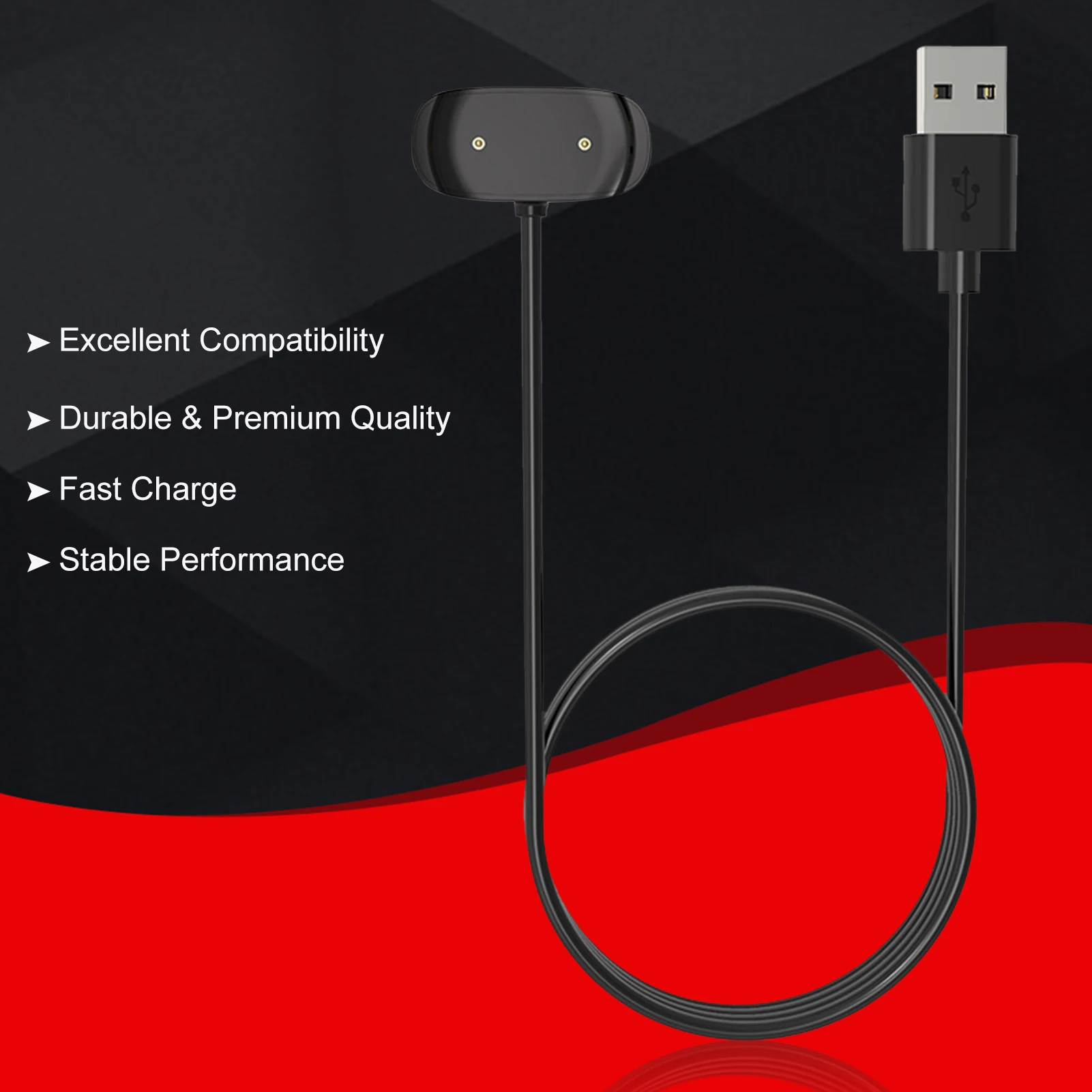 Черный зарядный кабель для смарт-часов Xiaomi Huami Amazfit T-Rex Pro зарядное устройство USB