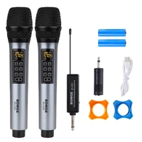 wireless microphone uhf metal portable handheld mic system with rechargeable receiver suitable for karaoke singing party weddi