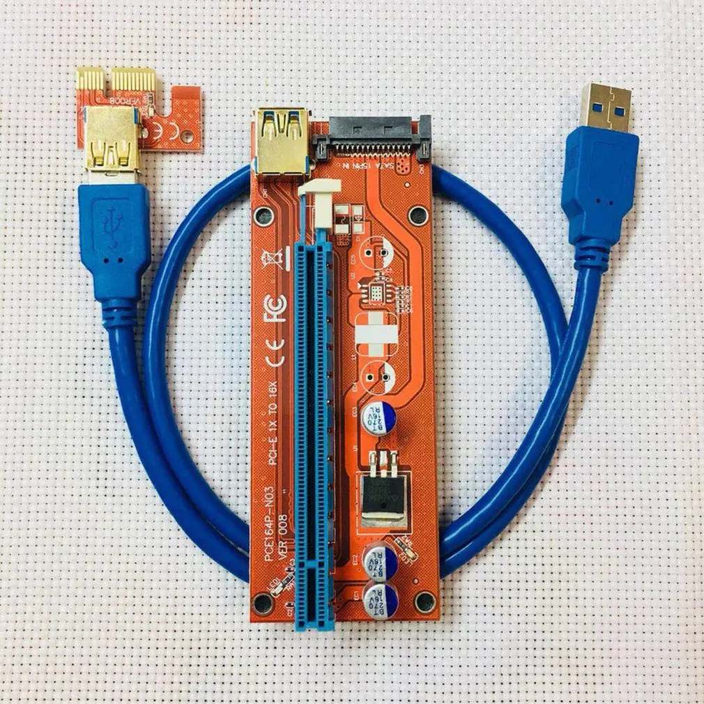 008 PCI E Express 1X до 16X Удлинительный кабель для добычи выделенной видеокарты