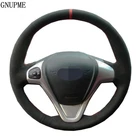 Ручная прострочка мягкая черная замша красный маркер чехол рулевого колеса автомобиля для форд фиеста 2008-2013 Ecosport 2013-2016
