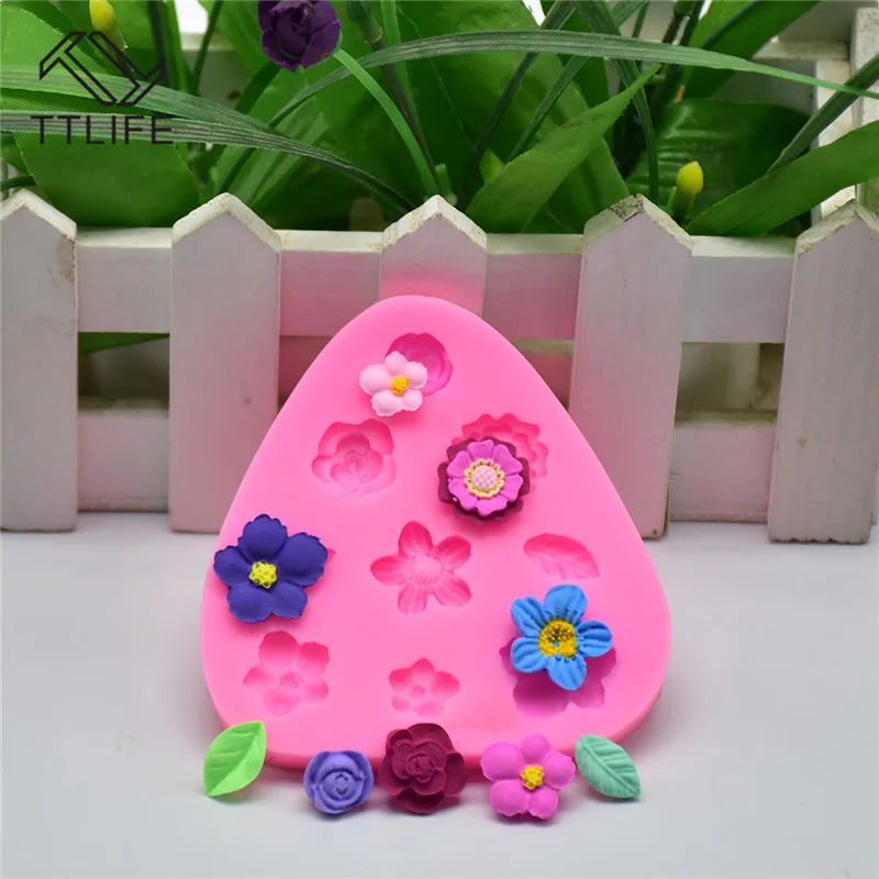 TTLIFE 3D Triangle Flower Collection Silicone Mold Fondant Cake Decorating DIY Tools Chocolate Soap Baking Moulds Kitchen Gadget | Дом и сад