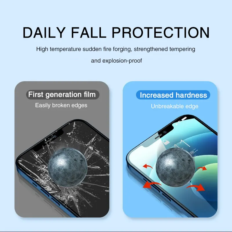 3PCS Full Cover Protective Glass on For iPhone 11 12 X XS XR Pro Max Tempered Glass iPhone 6 7 8 Plus SE Screen Protector Glass