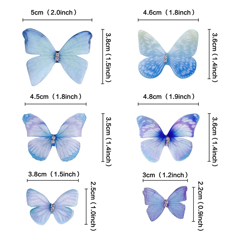 Decoraci&oacute;n de Pastel de mariposa 3D para ni&ntilde;as y ni&ntilde;os, suministros de fiesta de cumplea&ntilde;os, Baby Shower y boda, rosa y azul, 6 piezas-4