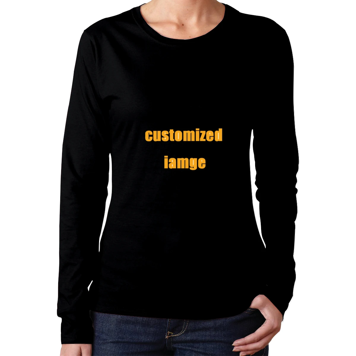 NOISYDESIGNS зимняя женская футболка на заказ рубашки с принтом круглый вырез длинный