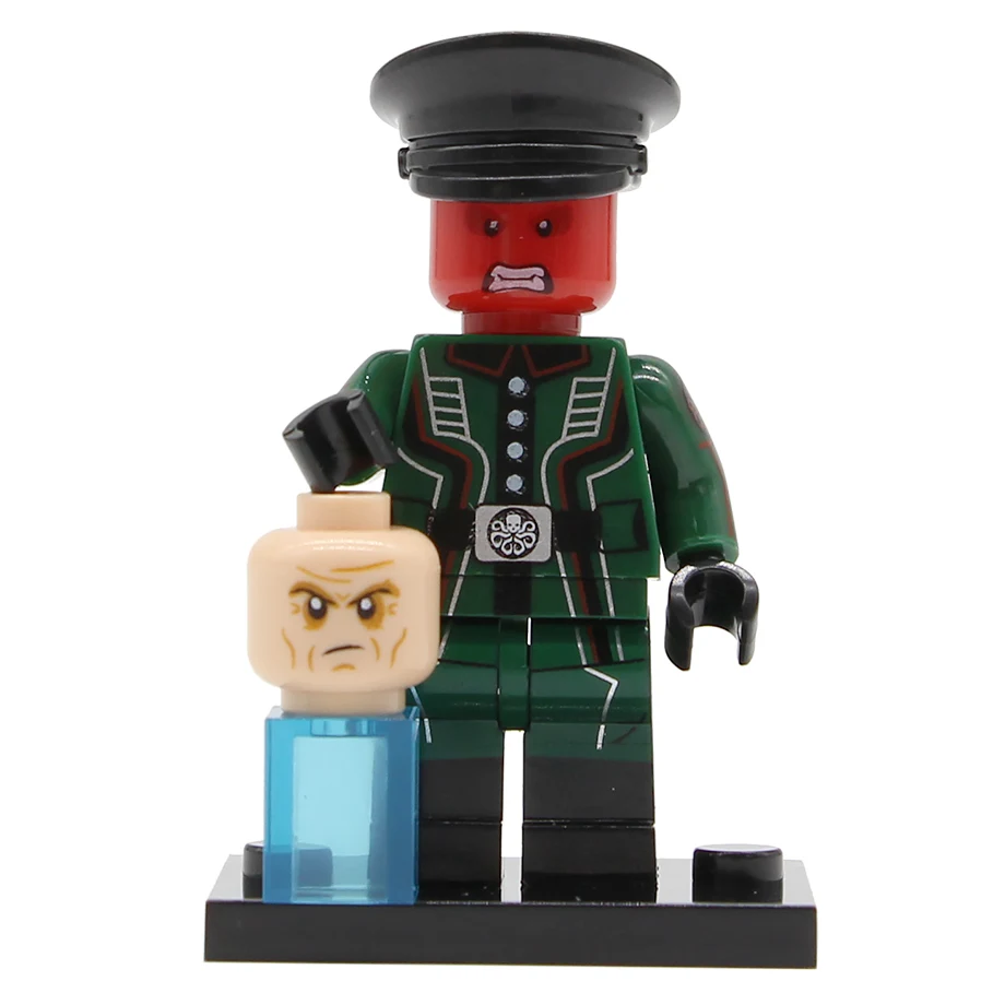 Red Skull Супер герои Crossbone X0270 фигурка питер паркер Quicksilver Kingpin тони старк красный череп гном строительные блоки кирпичные игрушки - Цвет: Red Skull